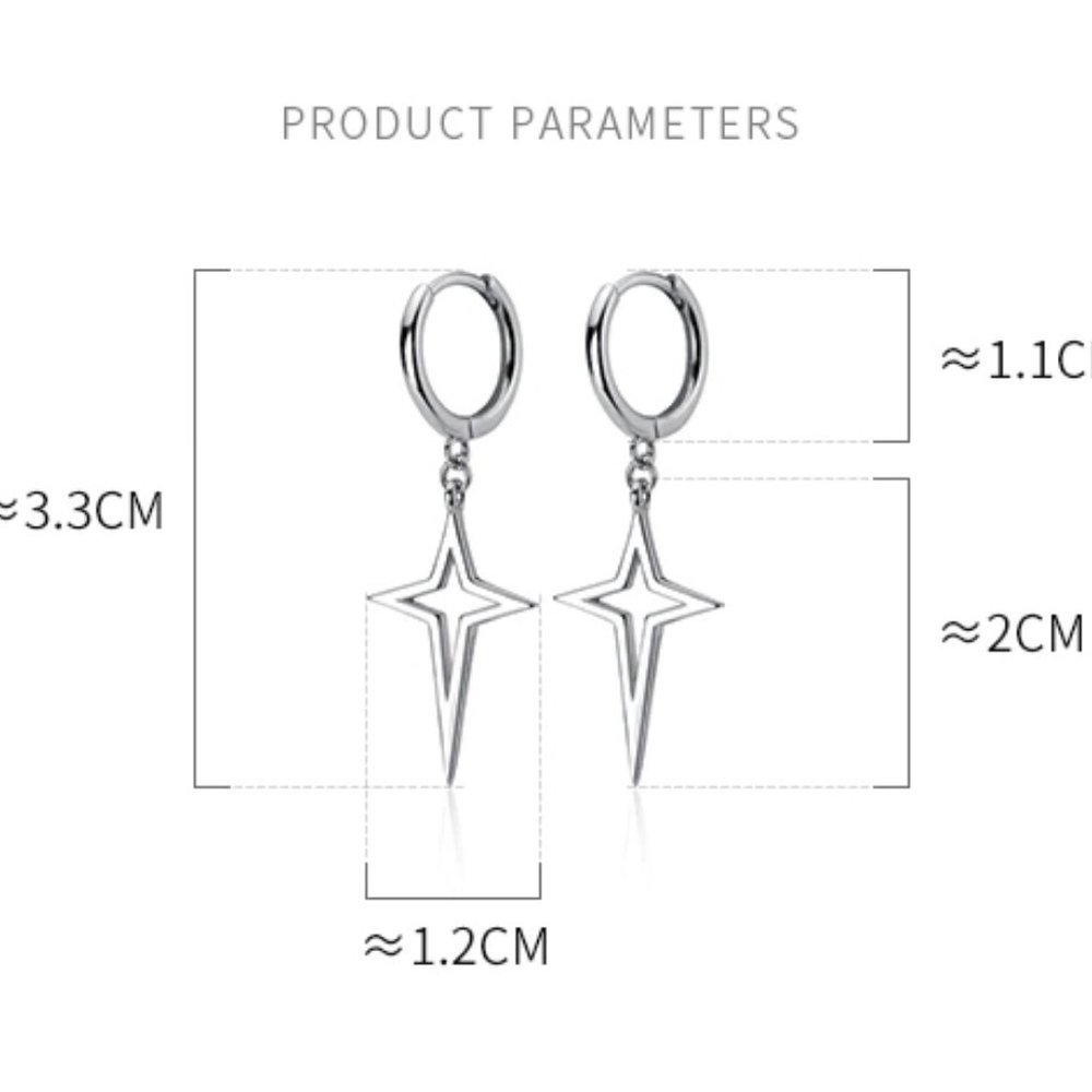 *NEW 925 Sterling Silver Star Huggie Hoop Earrings - Picture 6 of 6